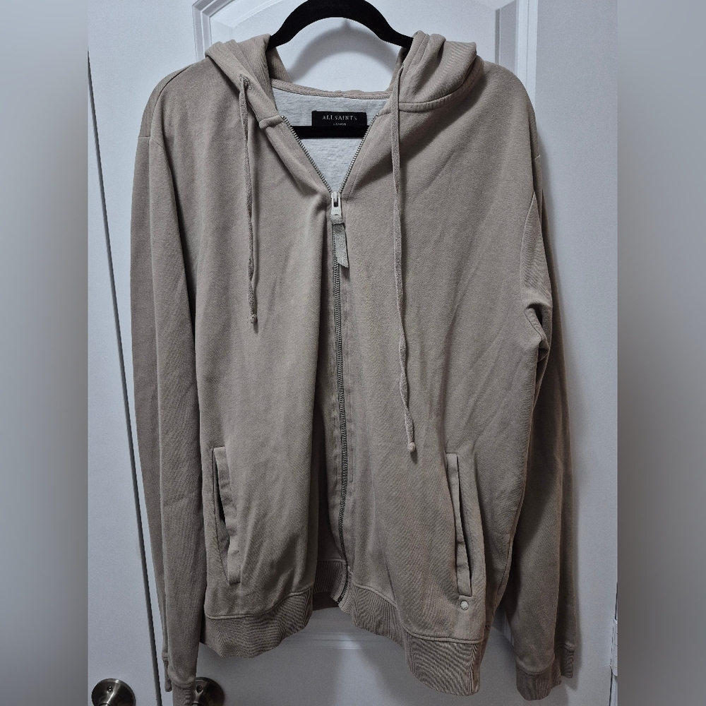 Mens ALL Saints Zip Up Hoodie, XL